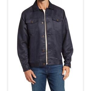 Vintage 1946 Jacket Button Closure Waist Length Pockets Polyester Blue M S NWOT